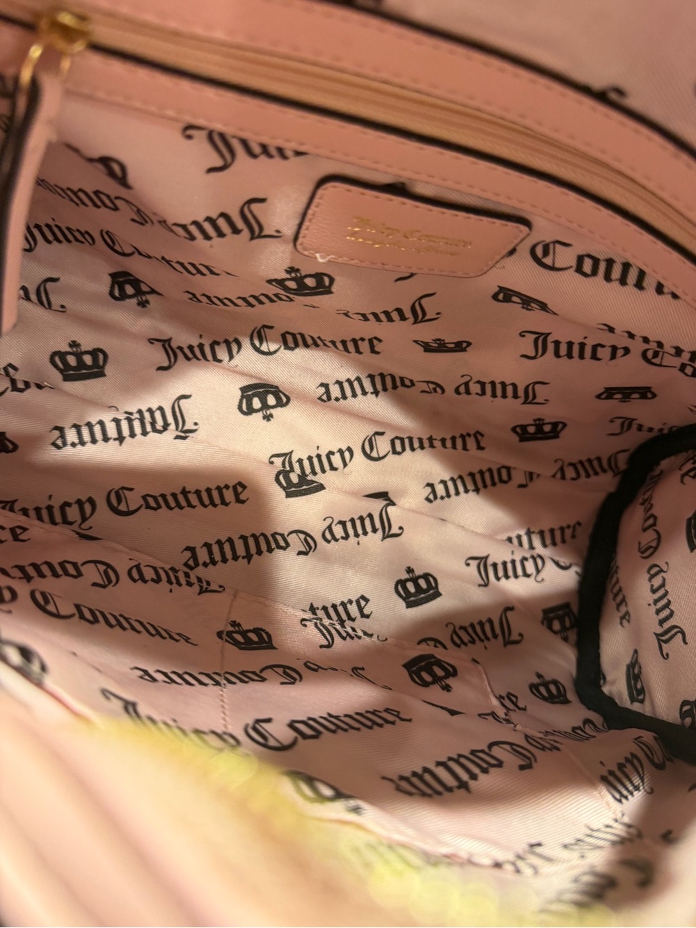 Juicy Couture NWT Black & Pink Embroidered Dome Satchel Gold Hardware (P238 - Picture 12 of 16